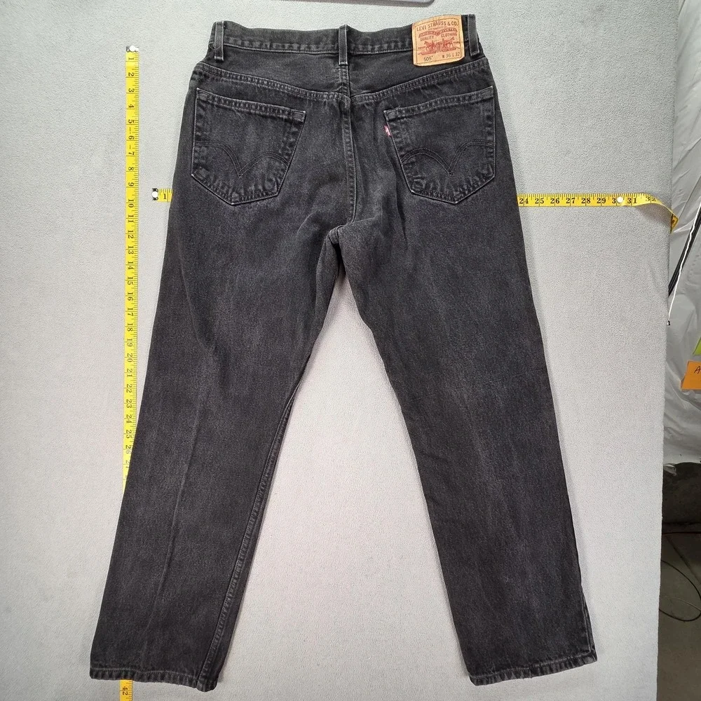 Levis‎ 505 Jeans Mens Black Regular Straight Zip Fly Fits 32x30